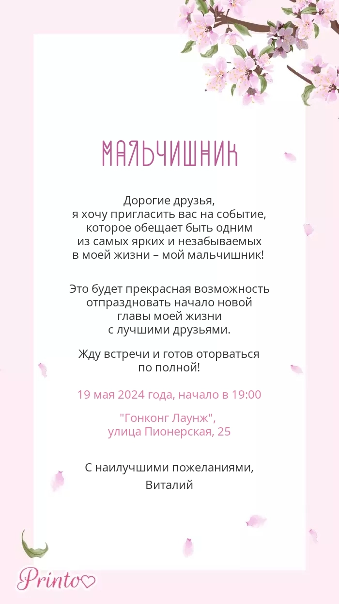 Мальчишник - Макет 2